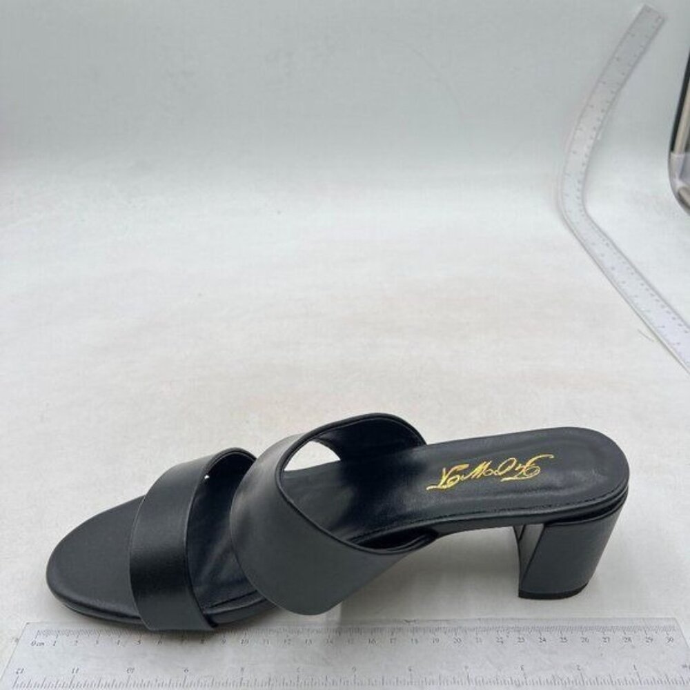 Women's Two Strap Open Toe Low Block Chunky Heels… - image 1